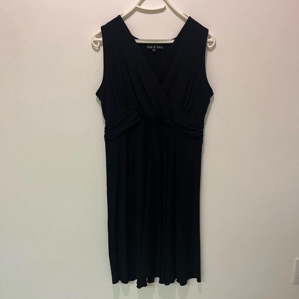 Rock ‘N Karma Sleeveless Crossover V Neck Midi Party Dress - 1X